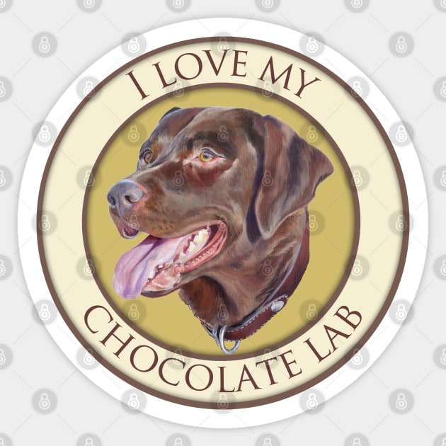 I Love My Chocolate Lab Sticker by EmilyBickell